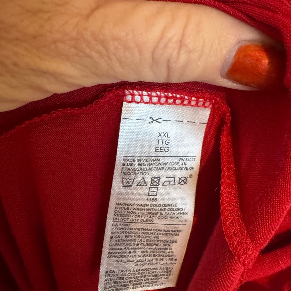 NWT  Old Navy Red Crochet Square-Neck Peasant Top   SIZE: 2X    #K - Picture 9 of 12